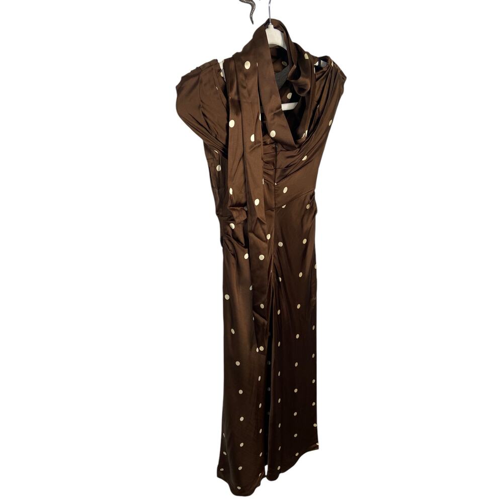 LPA Luisa Midi Dress Satin Polka Dot Retro Glam Formal Party Hoco Statement XXS - Picture 9 of 10